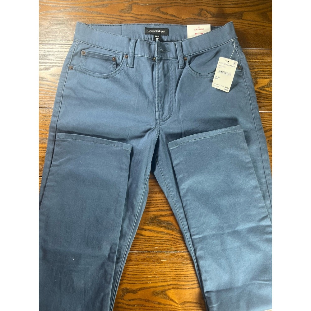 Lucky Brand 121 Slim Straight Blue Pants Mens Size 29x32 Advanced Stretch NEW